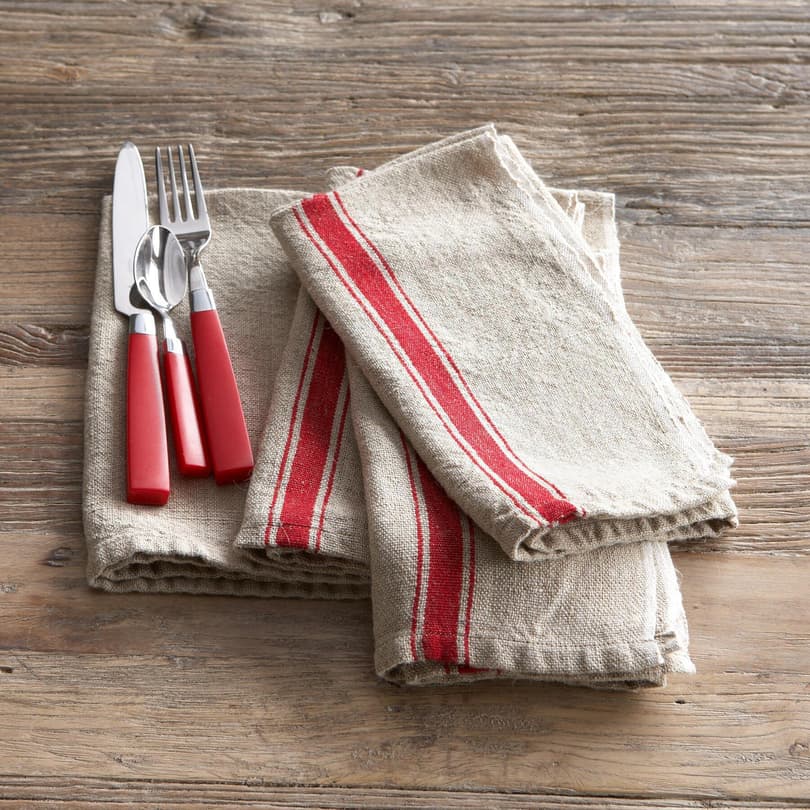PROVENCE LINEN NAPKINS, SET OF 4 view 1 RED