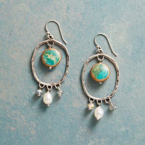Turquoise Moonrise Earrings View 1