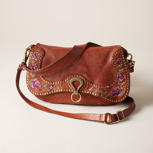 Majesty Embroidered Bag View 5COGNAC