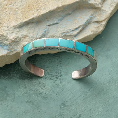 1950S Inlaid Turquoise Cuff View 1