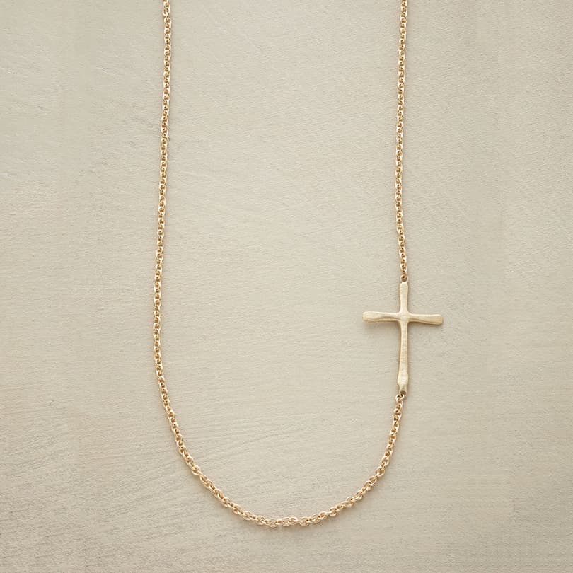 GOLD LINKED CROSS NECKLACE view 1