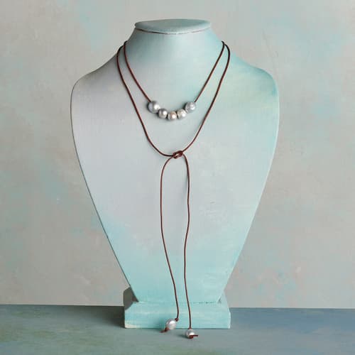 PRETTY AS A PEARL LARIAT NECKLACE view 1