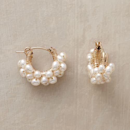 14KT GOLD FILLED FROTH OF PEARLS HOOPS view 1