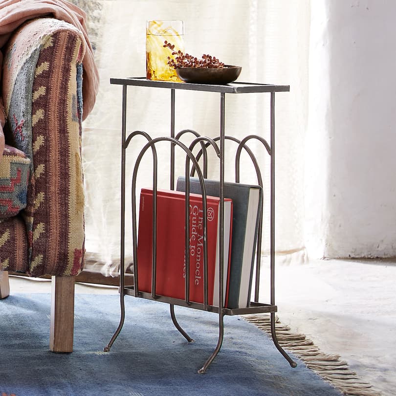 Wrought Iron Magazine Side Table View 3