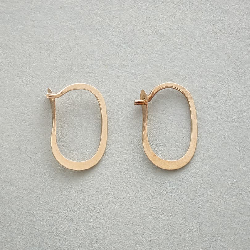 SMALL GOLD ELLIPSE HOOPS view 1
