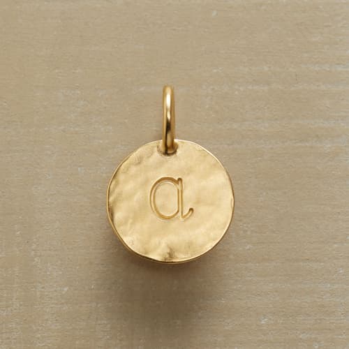 GOLDEN HAMMERED INITIAL CHARM view 1