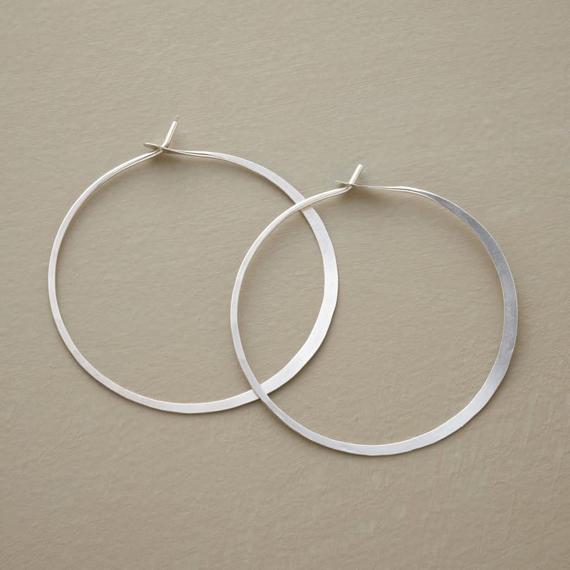STERLING HAND FORGED GYPSY HOOPS view 1