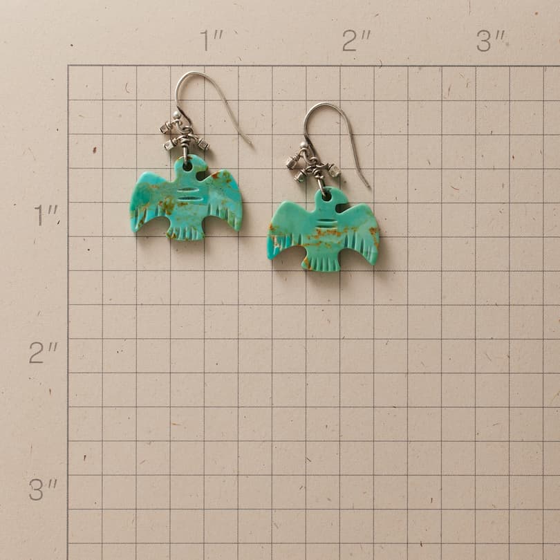 Handcarved Turquoise Earrings View 2