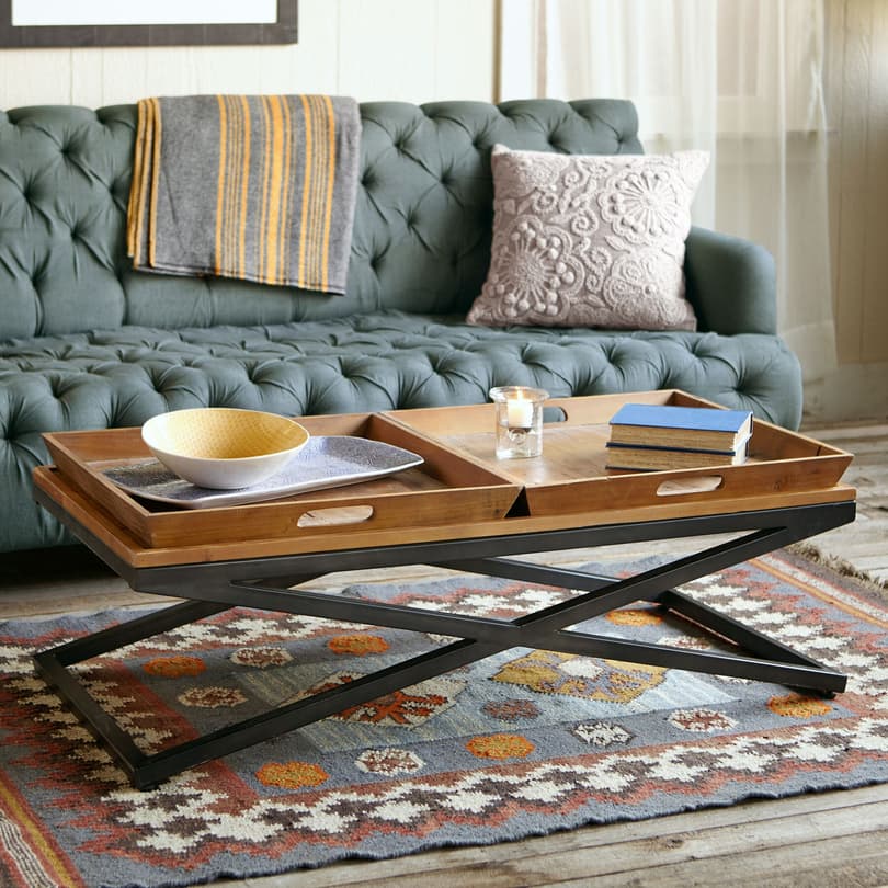 ENTRADA COFFEE TABLE, DOUBLE TRAY view 5