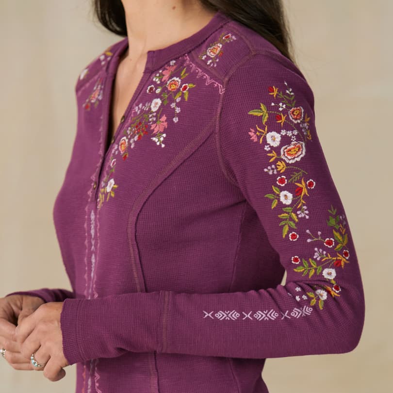 Fayette Floral Henley, Petite View 5