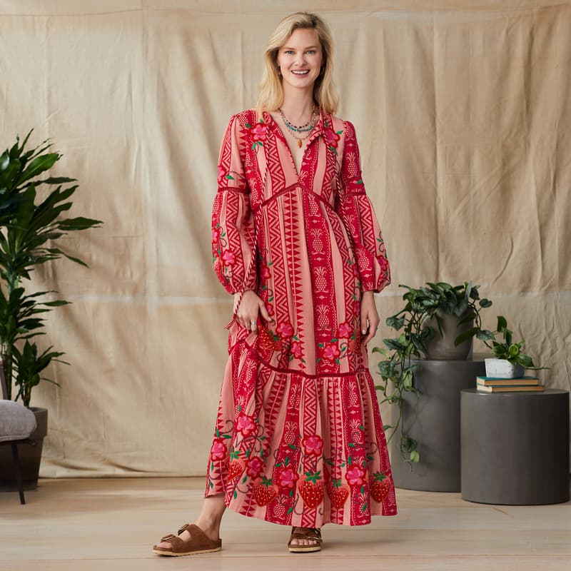 JACQUARD ORCHARD DRESS View 5RED-MULTI