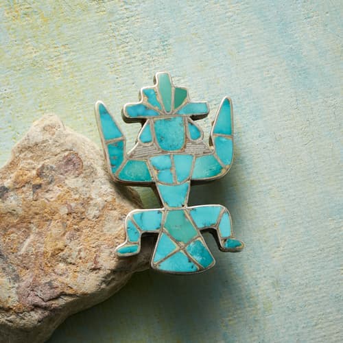 1950S Turquoise Knifewing Pin View 1