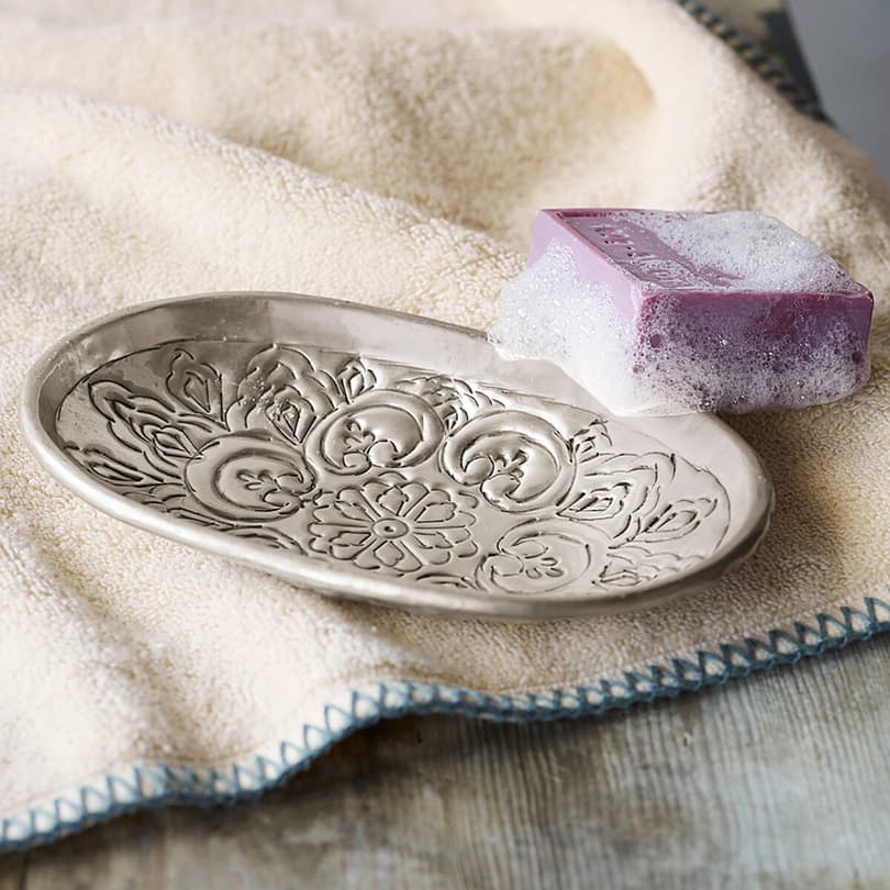 LOTUS ETCHED SOAP DISH view 1