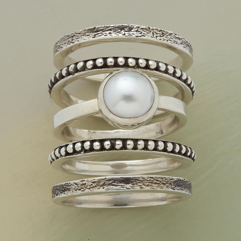 PEARLY GIRL STACK RINGS, S/5 view 1
