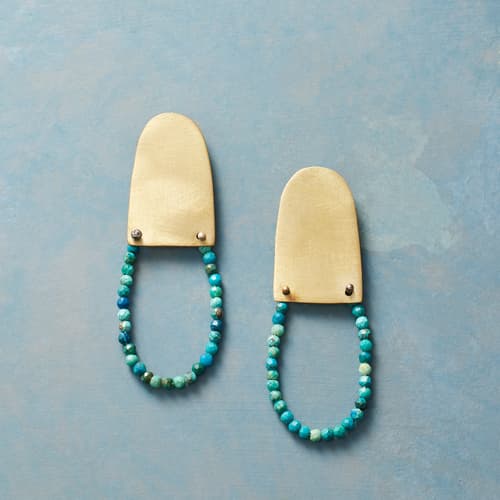 Brass Turquoise Earrings View 1