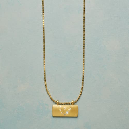 GOLD PLATE ASTROLOGICAL PENDANT NECKLACE view 1