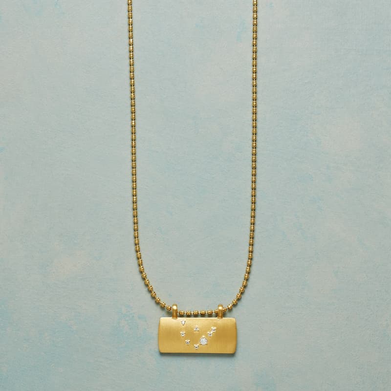GOLD PLATE ASTROLOGICAL PENDANT NECKLACE view 1