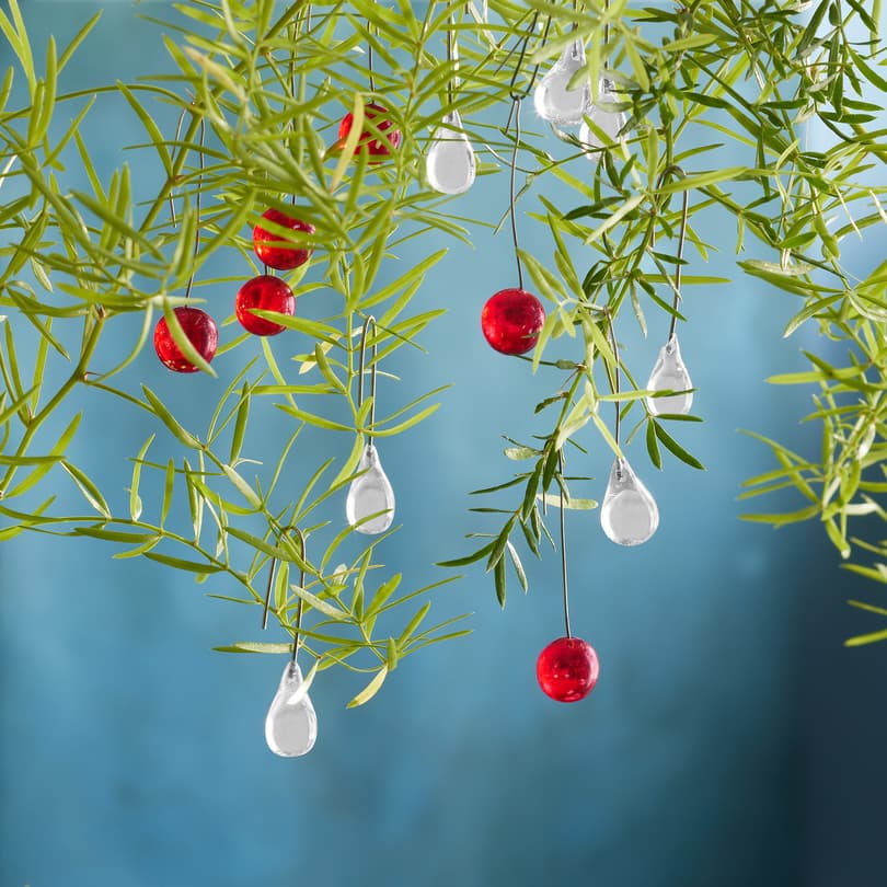 HOLLY BERRY ORNAMENTS, SET OF 24 view 1
