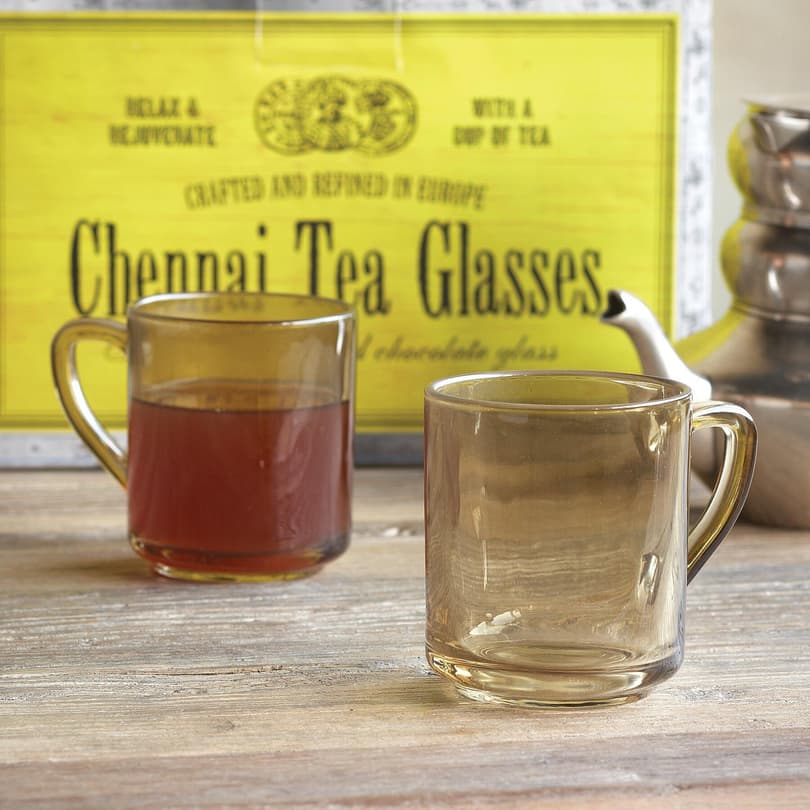 CHENNAI TEA GLASSES, SET OF 2 view 1 BROWN