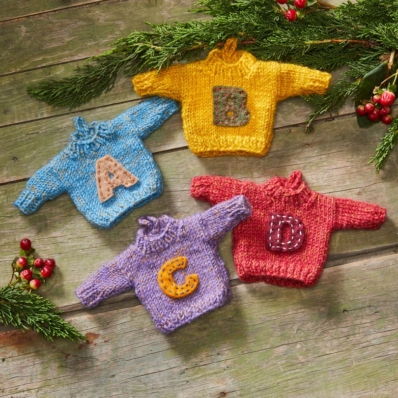 Heathered Letter Sweater Ornament View 2