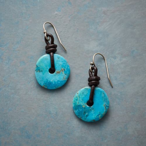 TURQUOISE DISK EARRINGS view 1