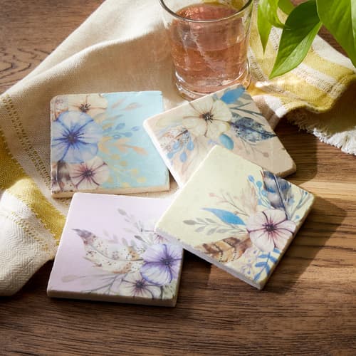 MORNING GLORY COASTERS, SET OF 4 view 1