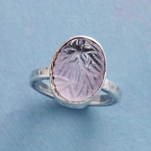 Sculpted Amethyst Ring View 1