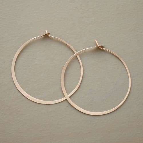 GOLD HAND FORGED GYPSY HOOPS view 1