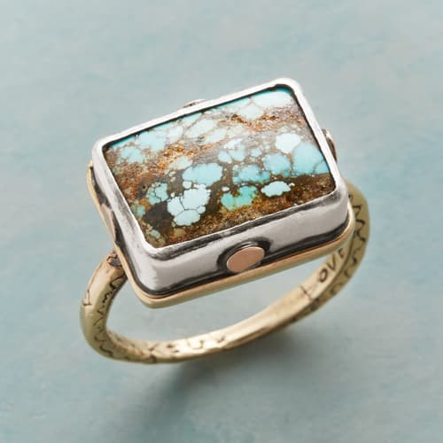 RIVETING TURQUOISE RING view 1