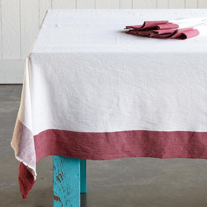 RED BORDER TABLECLOTH view 1