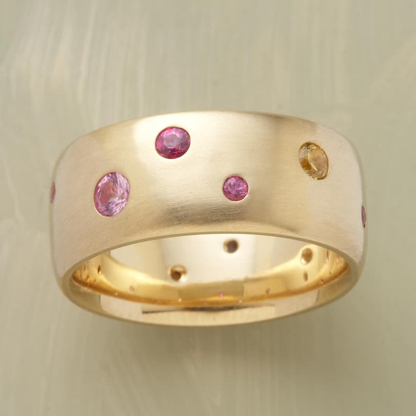 YELLOW GOLD SAPPHIRE SPECTRUM RING view 1