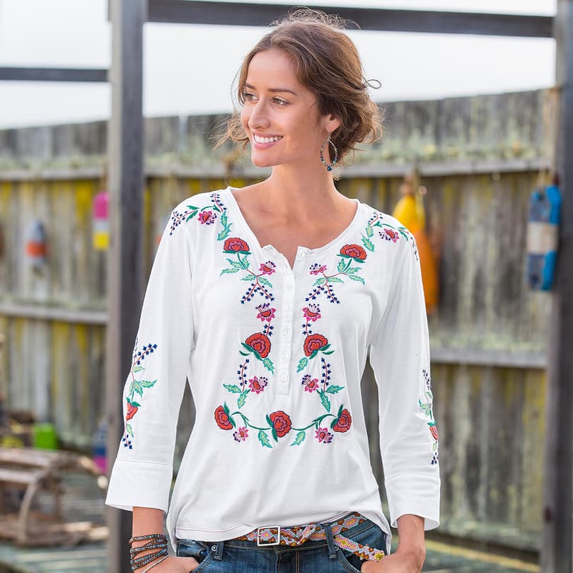 RARE BLOOMS HENLEY view 1 WHITE