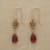 KNOTTED GARNET EARRINGS view 1