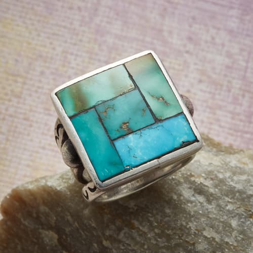 MOSAIC TURQUOISE RING view 1