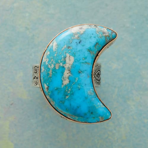 Turquoise Moon Ring View 1