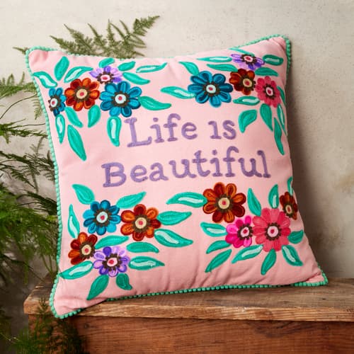 LIFE IS BEAUTIFUL PILLOW view 1