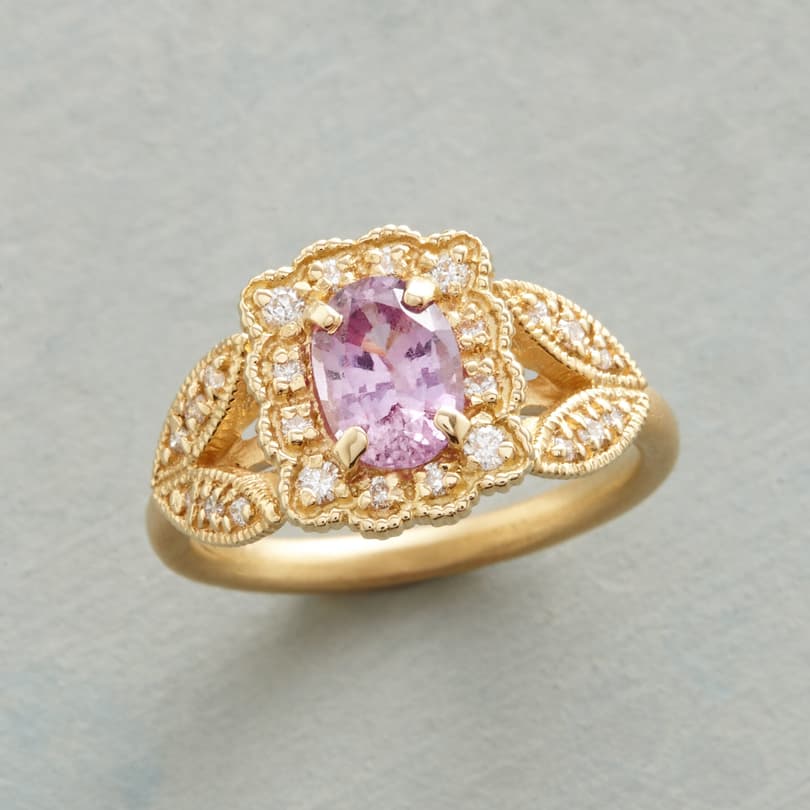 PINK SAPPHIRE FLOWER RING view 1