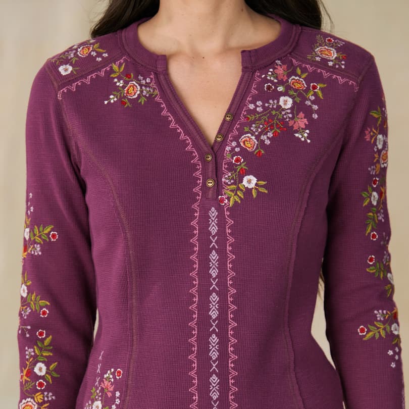 Fayette Floral Henley, Petite View 4
