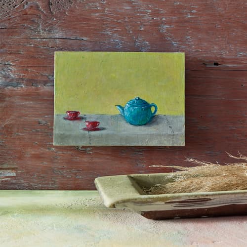 TURQUOISE TEA PAINTING View 1