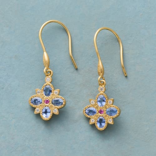 Blue Starflower Earrings View 1
