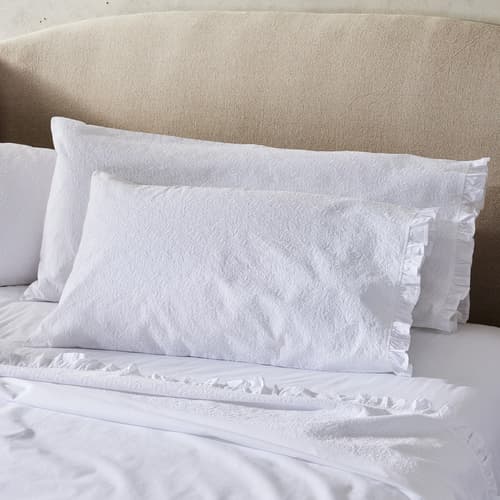 WHITE BLOSSOM PILLOW CASE, SET OF 2 view 1
