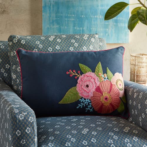 BLOOMS IN BLUE PILLOW view 1