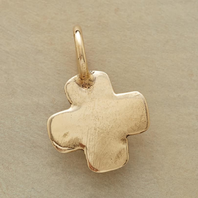 14KT GOLD CROSS CHARM view 1