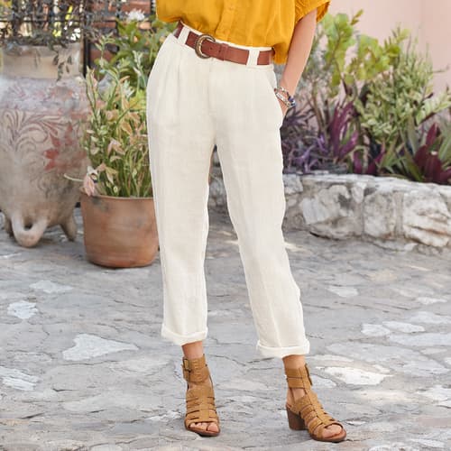 Adelaide Linen Pants View 9White