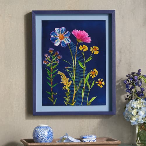 Goldenrod, Cosmos, Helenium Painting View 1