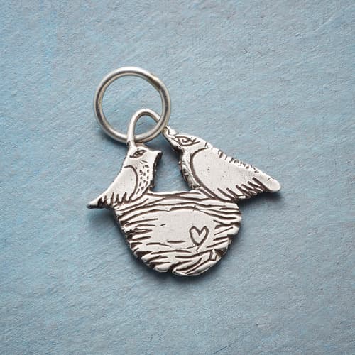 SILVER LOVE NEST CHARM view 1