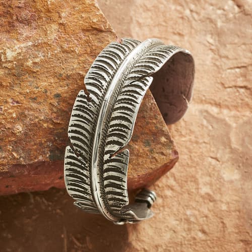 STERLING FEATHER CUFF view 1