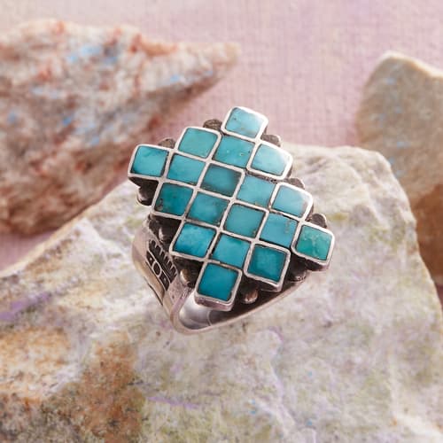 JOCK FAVOUR WOVEN TURQUOISE RING view 1