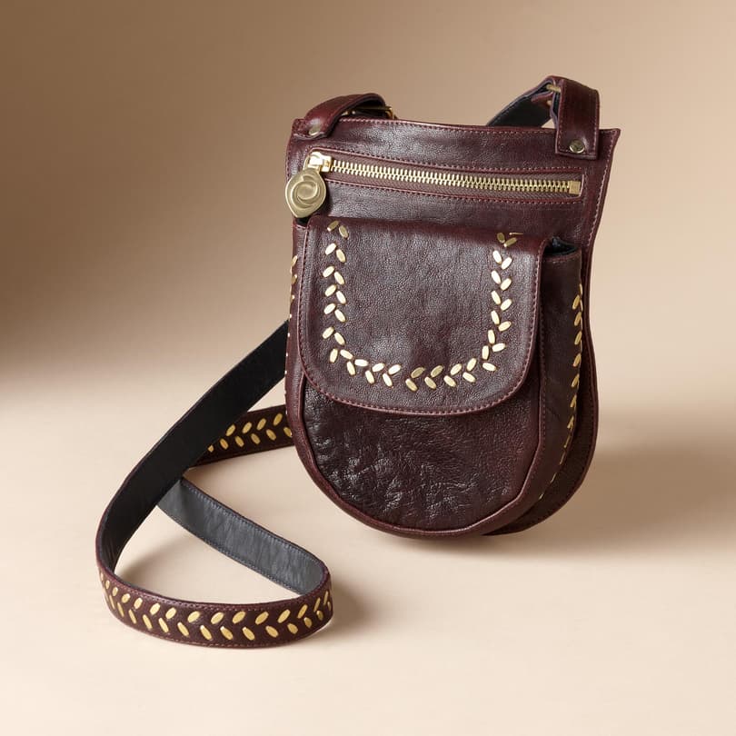 LEATHER  and  BRASS SLING BAG view 1