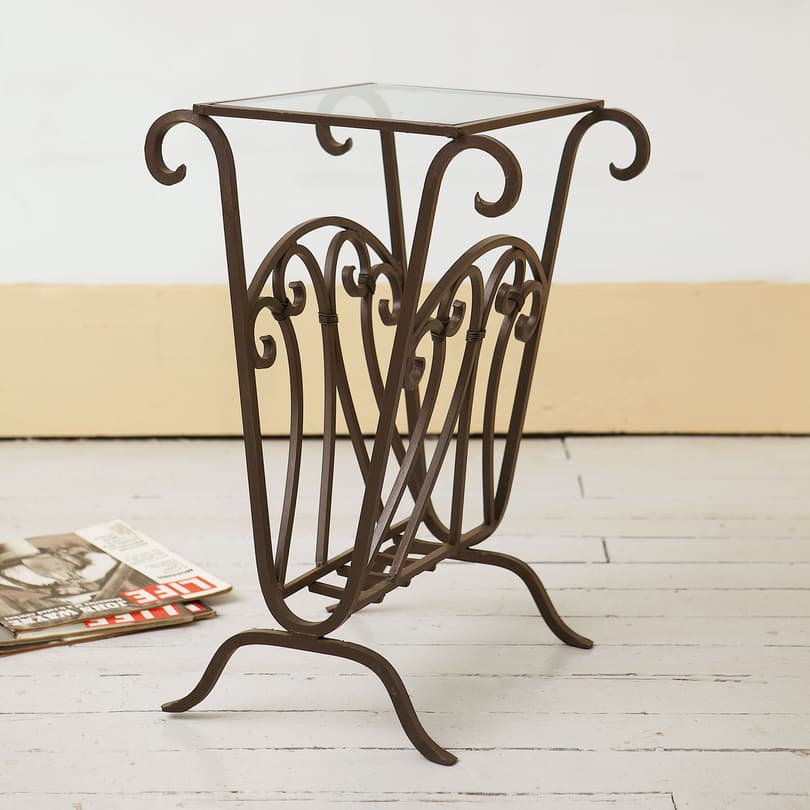 SCROLLWORK MAGAZINE SIDE TABLE view 1